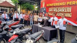 Polres Jombang Bongkar Sindikat Curanmor: 17 Tersangka Diringkus dan 34 Motor Diamankan